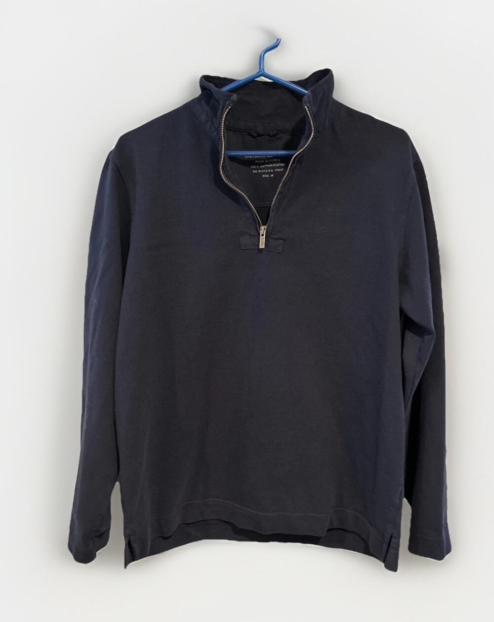 EUC-Banana Republic 1/4 Zip Men M Pullover Sweatshirt Navy